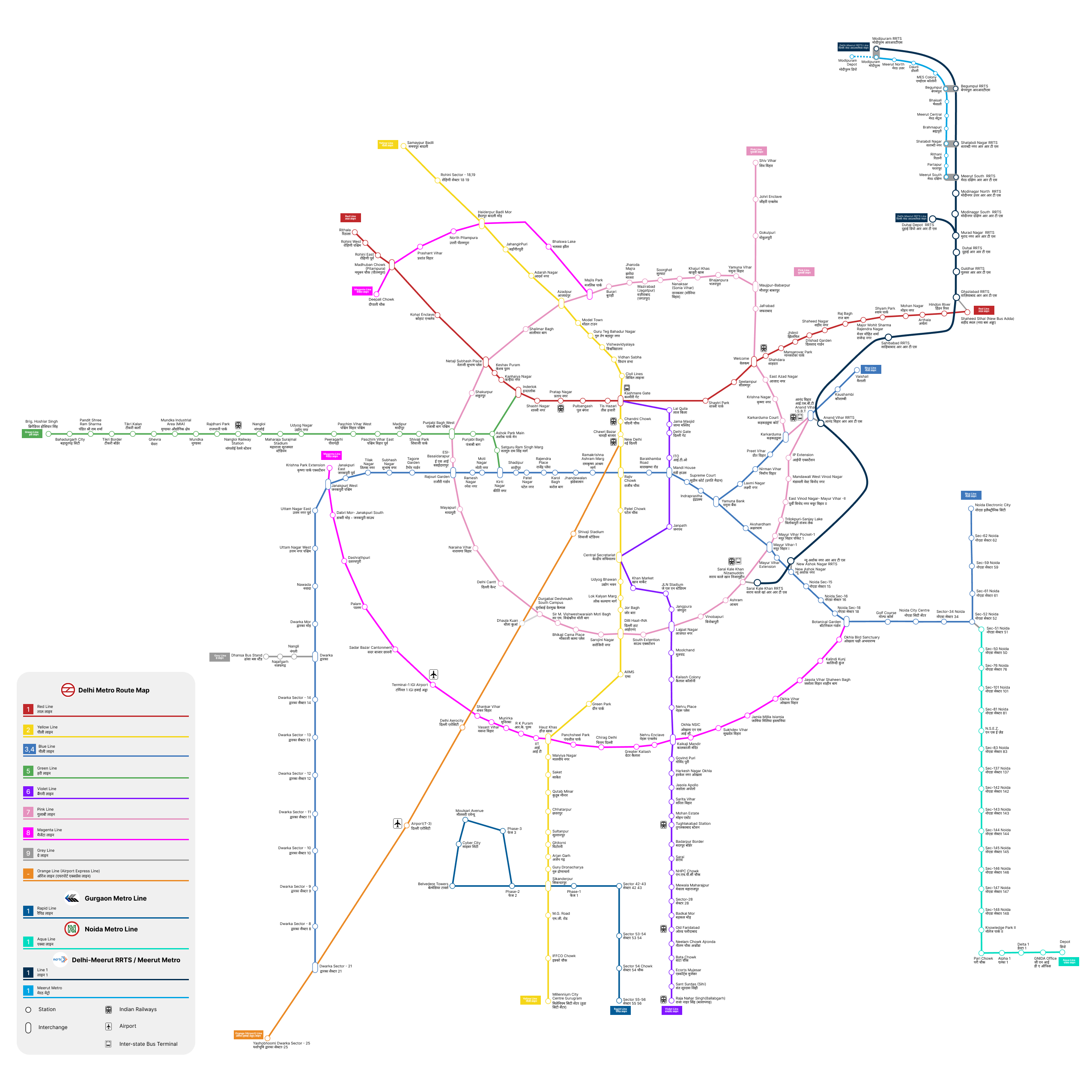 Delhi Metro Route Map