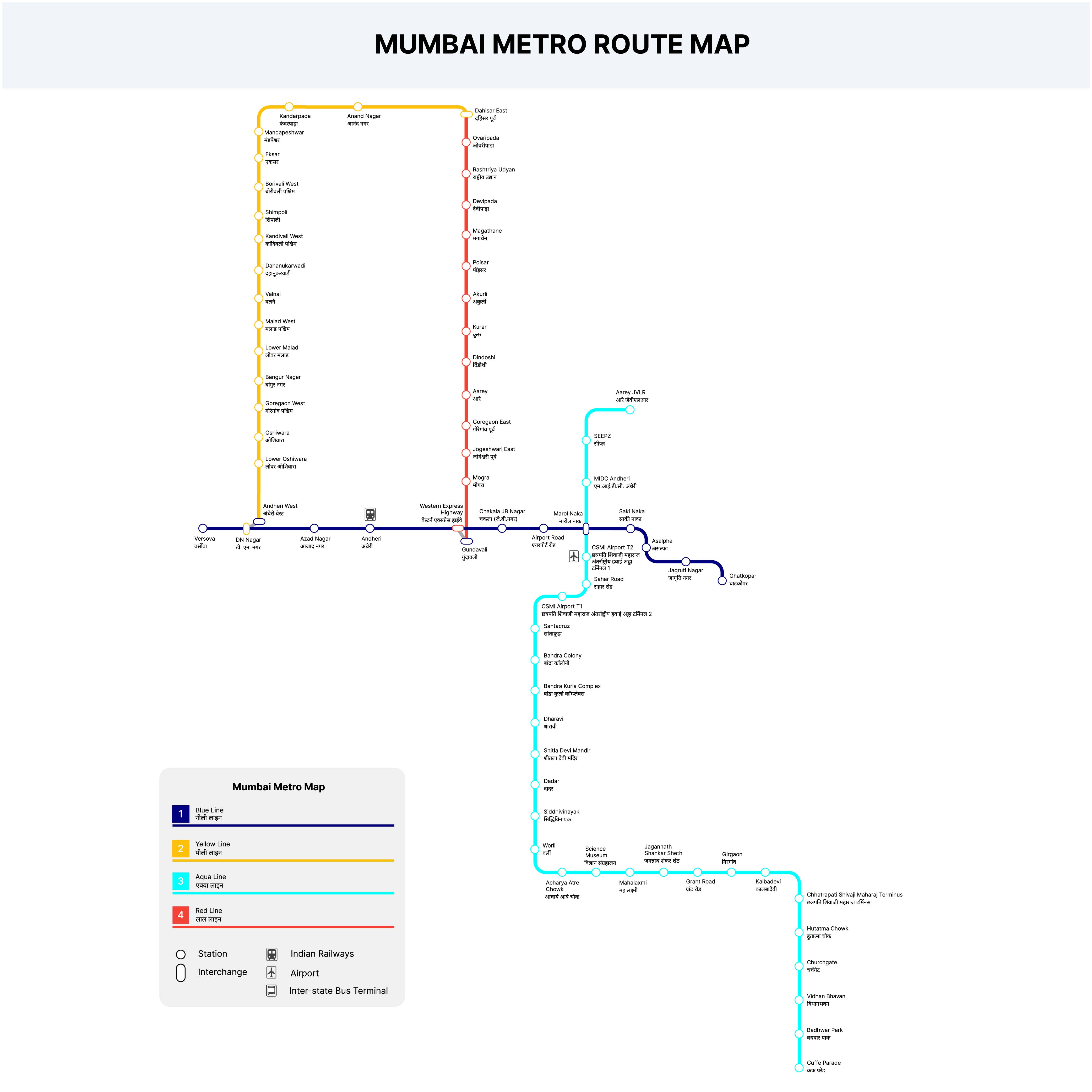Mumbai Metro Route Map